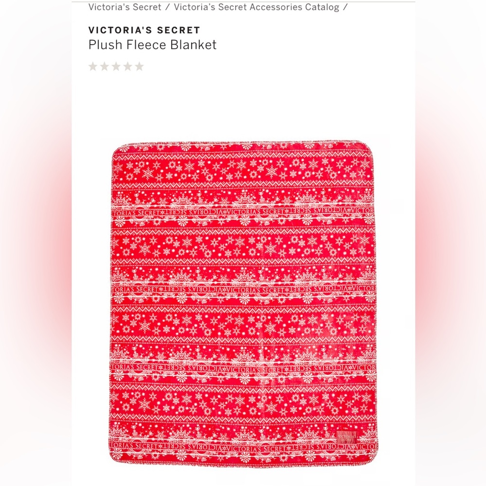 VICTORIA'S SECRET
Plush Blanket
Red white
60x50
Polyester
Sherpa feel